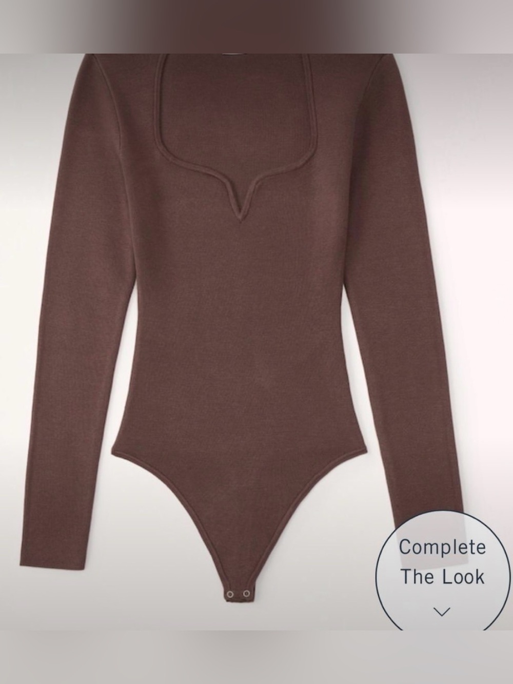 Abercrombie & Fitch Brown Scoop-Neck Bodysuit Sweater